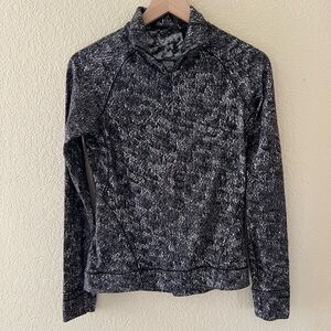 Lululemon Misted Jacquard Black White Outrun the Elements 1/2 Zip Sweater